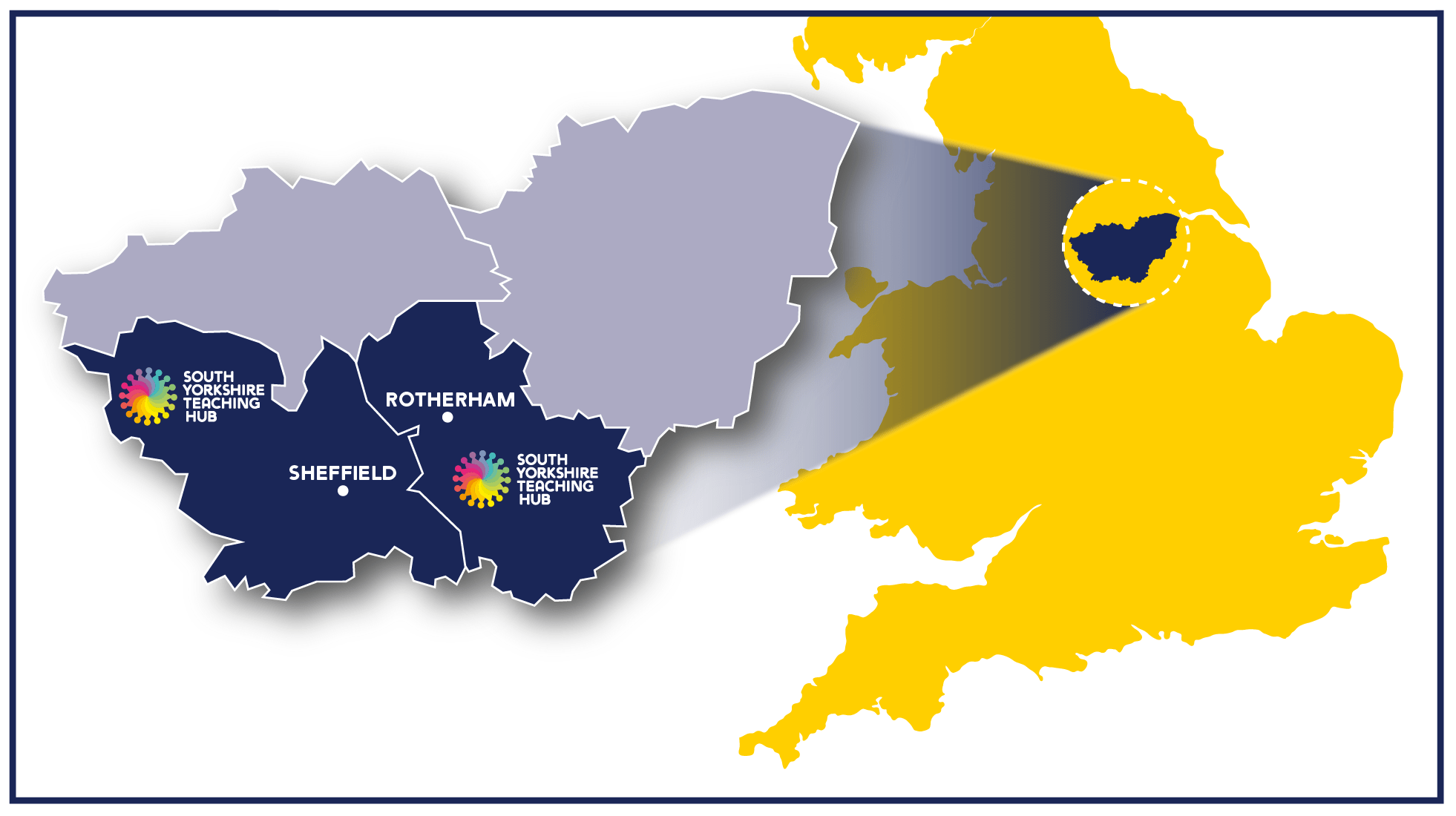 South Yorkshire Teaching Hub map